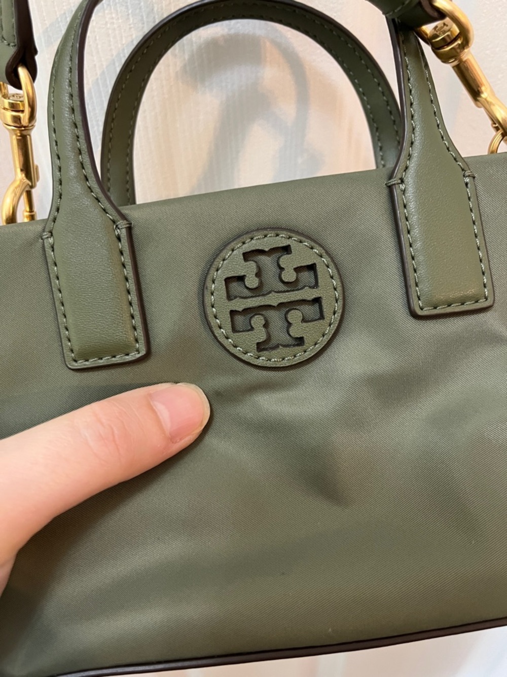 Tory Burch Ella Olive Green Mini Handbag - Picture 4 of 9